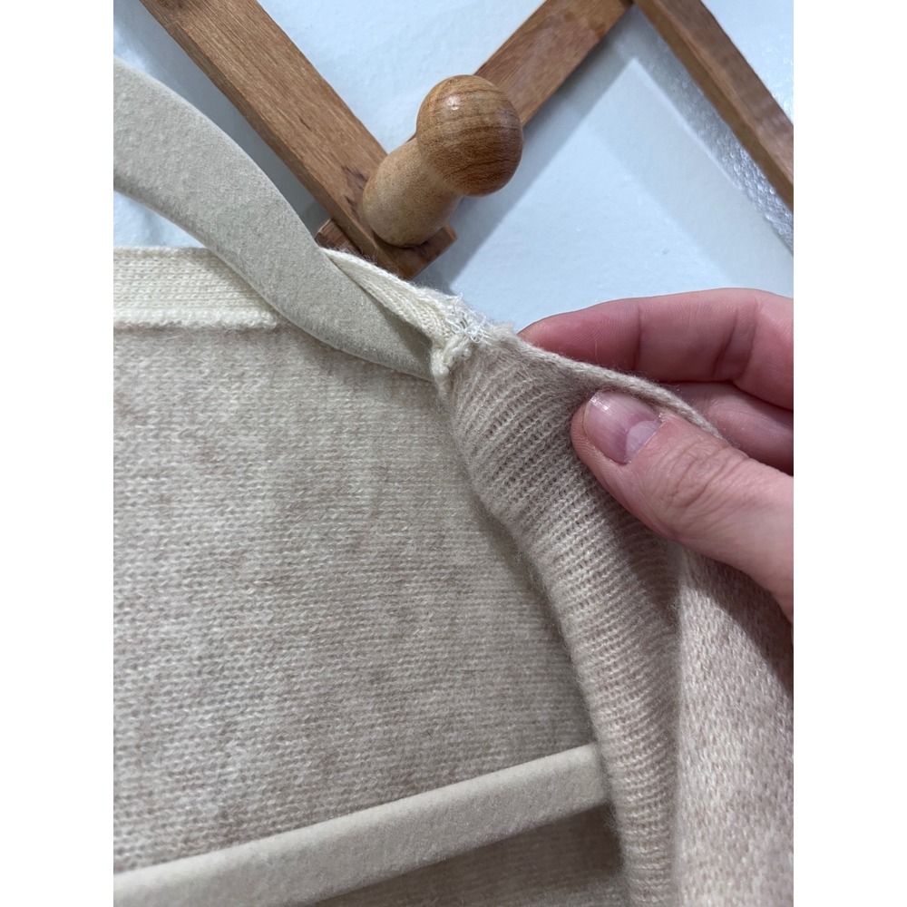 Club‎ Monaco Cashmere Draped Open Front Cardigan Cream Ribbed XS S Sweater - Picture 5 of 6